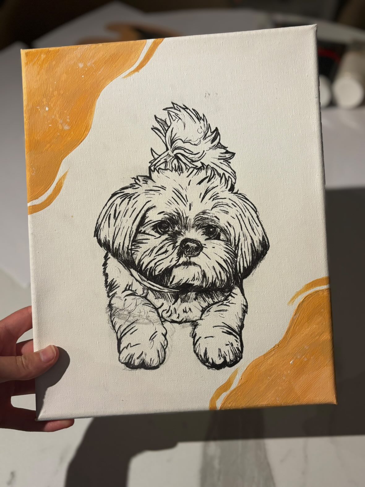 WITH CORNER | Custom Dog or Animal Portrait | 24x30cm